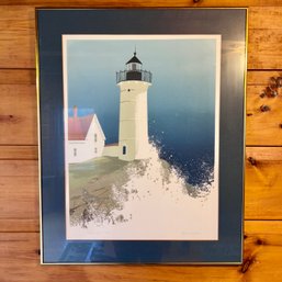 Artist Signed Lighthouse Framed Wall Art MARCIA GIBBONS (LR)