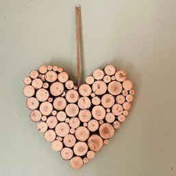 Cute Handmade Wall Art, Heart Made Of Wood Pieces (SA118)