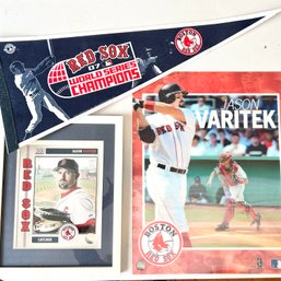 RED SOX Memorabilia Inc JASON VARITEK Wall Art And World Series Pennant (LR)