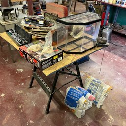 Workbench Lot: Socket Set, Tool Box, Saw Blades And More (Basement 1)