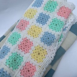 Vintage Pastel Crochet Baby Blanket (NK)
