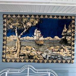 Vintage Sailing Ship Tapestry, Approx. 4' X 6' (Porch)
