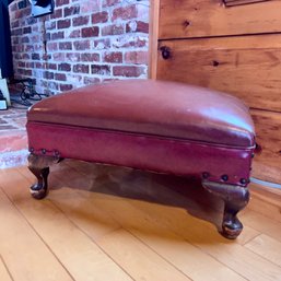 Vintage Leather Footstool (LR)