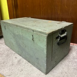 Vintage Painted Wood Handled Trunk (BSMT3)