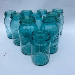 Large Of Of Vintage Light Blue Mason Jars (NK)