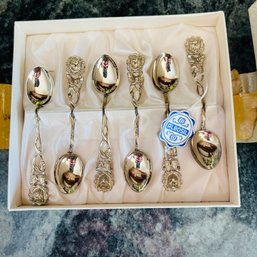 Vintage Albosil Silver Rose Of Hildesheim Spoons (Kitchen)