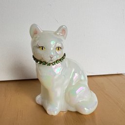Fenton Iridescent Glass Cat Figure (EF)