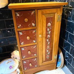 Wood Bathroom Vanity Cabinet & Contents (Bath)