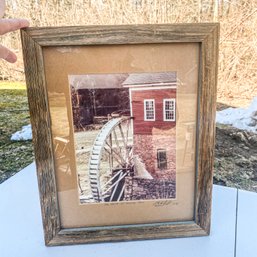 Signed Print Of The Mill In Granby, MA In A Nice, Rustic Wooden Frame (Garage)