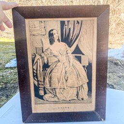 Cool! Vintage Framed Reproduction Print Of 'Alice' By N. Currier (garage)
