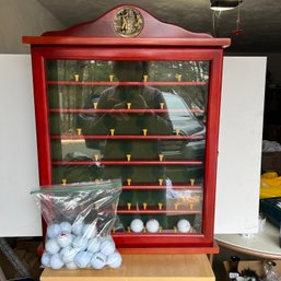 Large Wall Mounted Golf Ball Display Cabinet With Golf Balls (DL)