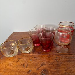 Assorted Vintage Colored Glass Drinkware (HW)