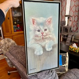 Framed Canvas Kitty Wall Art (LR)