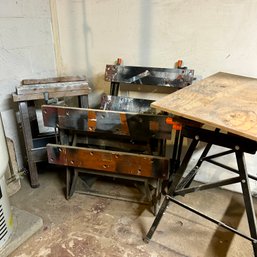 Lot Of Portable Work Benches And Saw Horses (BSMT2)