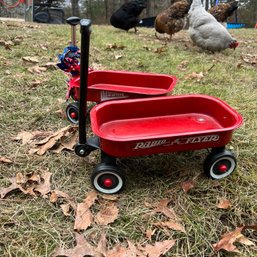 Pair Of Doll Size Red Wagons - Radio Flyer And My Little Wagon (DL)
