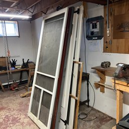 Lot Of Wooden Doors, Screens And Table (Basement 2)