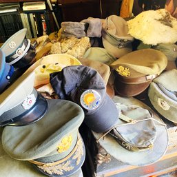 Large Lot Of Vintage Military Hats (BsmtEntry)