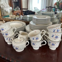 Vintage Mikasa Classic Elegance Forget-me-not Pattern Dinnerware, Service For 8, Japan, (dining Room)