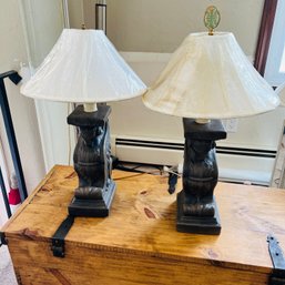 Pair Of Figural Ram Lamps (Living Room)