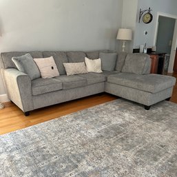 Stunning Peak Living Inc. Gray Sectional In Like New Condition (LR)