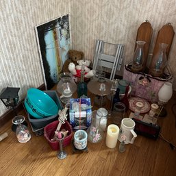 Assorted Vintage & Modern Items Incl. Wooden Sconces, Candlesticks, Holiday, & More (LR)