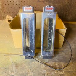 Pair Of Vintage Brooks Rotameter Full-View Flow Meters (Basement Workshop)