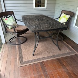 Garden Treasures Classics Heavy Metal Outdoor Table W/ 4 Chairs - 2 Swivel & 2 Standard (Porch/Bsmt)