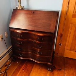 Vintage Wood Secretary Desk With Key (Bedroom)