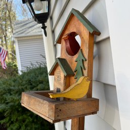 Wooden Bird Feeder On Pole (Garage)