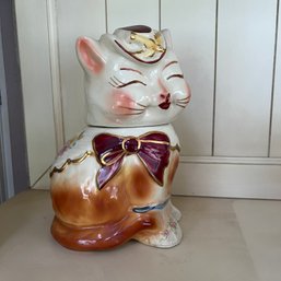 Vintage Puss 'n Boots Cat Cookie Jar (porch)