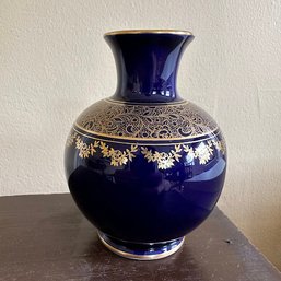 Vintage Lindner Kueps Bavaria Echt Cobalt Vase (Dining Room)