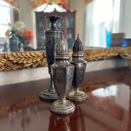 Vintage Sterling Silver Salt & Pepper Shakes By MUECK-CARY CO, Silver Small Bud Vase (Dining Room)