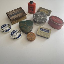 Lot Of Original Advertising Metal Tins Bathroom Medicine Cabinet Lot (NK)