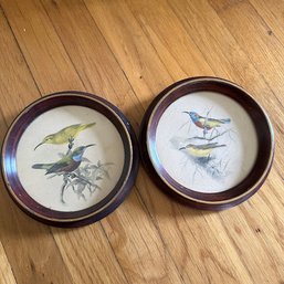 Vintage Round Framed Birds (Dining Room)