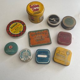 Lot Of Advertising Tins From An Estate - Crayola Scotch Singer And More! (NK)