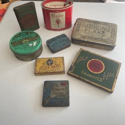 Lot Of Mancave Old Advertising Tins Lucky Strike Tobacco & More (NK)