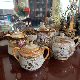 Mixed Lot Of Vintage Porcelain Sugar Bowls And Creamers, Includes Three Crown China Germany Creamer (Dining)
