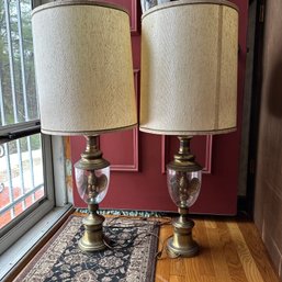 Pair Of Vintage Lamps With Enclosed Eagles (LR)