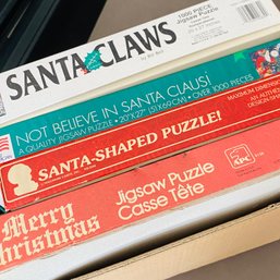 Fun! 4 Christmas Themed Puzzles Incl. 1 Santa Shaped Puzzle! (NK 50629)