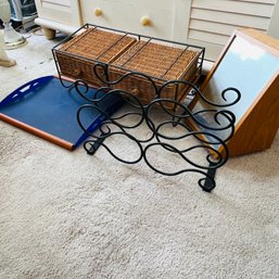 Tray, Wine Rack, Necklace Holder And Basket Shelf (Living Room)