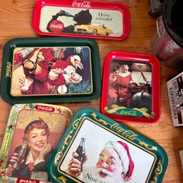 Vintage COCA COLA Trays, Coke Christmas Trays, Etc (LR)