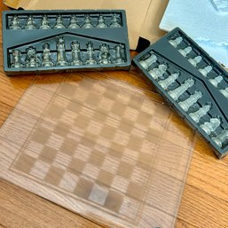 Glass Chess Board And Glass Chess Pieces (LR)