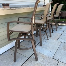 Set Of Four Outdoor Swivel Bar Chairs (BSMT)