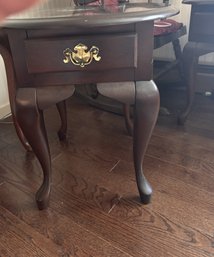 Very Nice Oval Shaped Side Table With One Drawer, 2 Of 2  (LR)