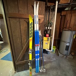 Vintage K2 & Rossignol Skis, SWIX Poles, And Boots (BSMT)