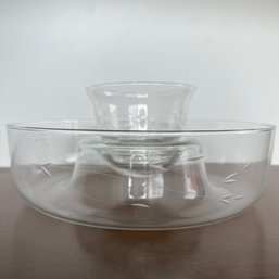 Glass Two-Piece Chip And Dip Bowl (RL)