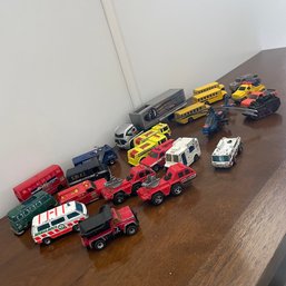 Assorted Vintage Matchbox, Majorette, Hot Wheels Mostly Service Vehicles Toy Cars (NH)