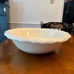 Large Vintage White Ceramic Bowl (DR)