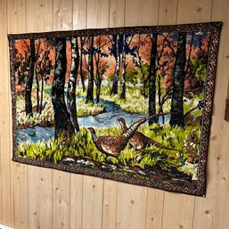 Vintage Wall Tapestry, Pheasants In Woods (BSMT)