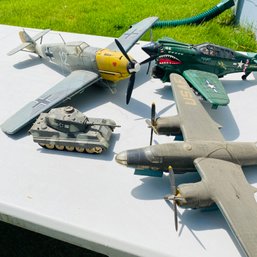 GI Joe Warhawk, German Fighter, And USAF Marauder Toy Planes & Toy Tank (BsmtEntry)